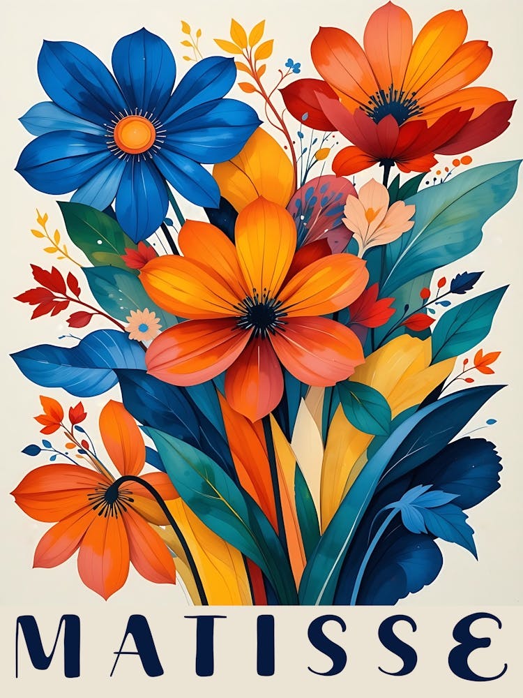 Henri Matisse Inspired Art Vibrant Colorful Flowers (9)