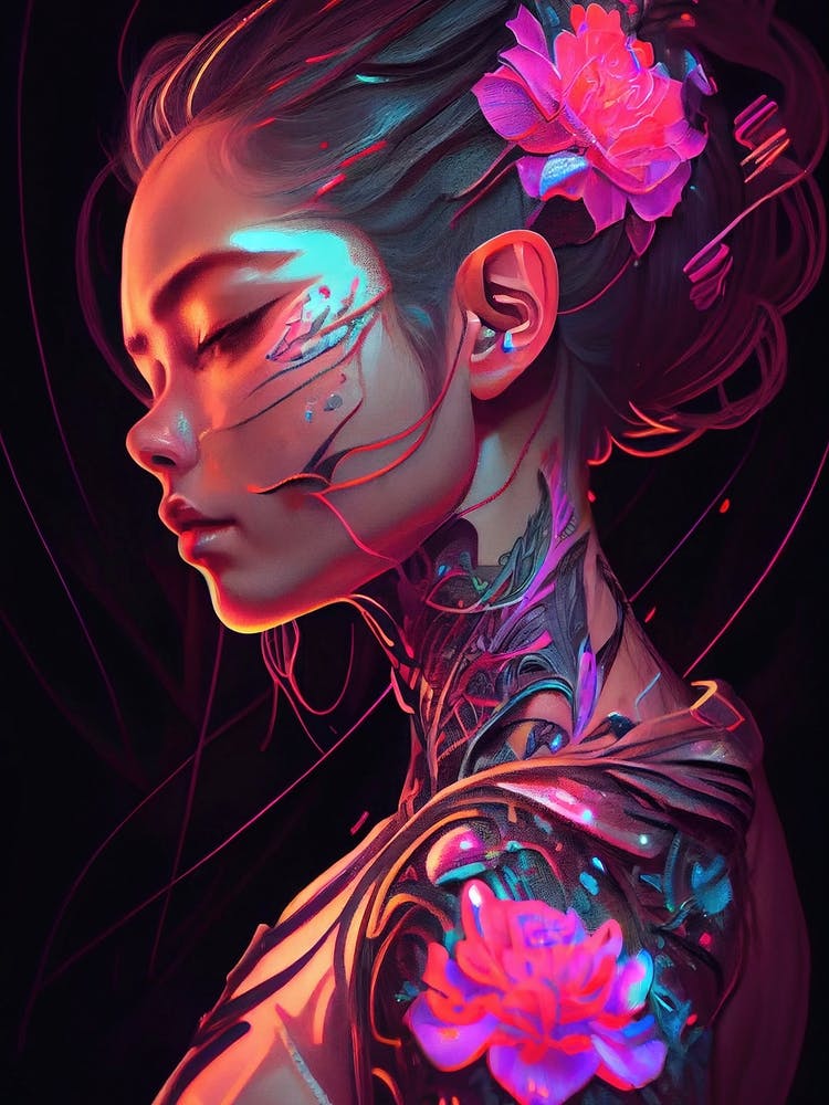 Sci-Fi Cyberpunk Flower Girl