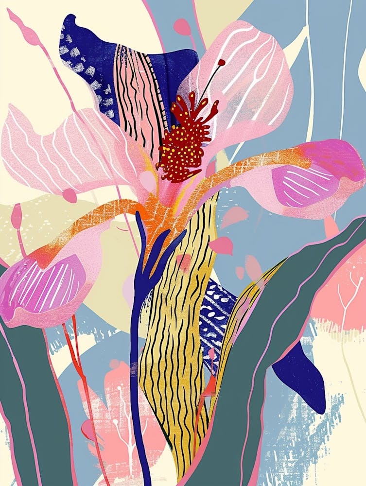 Colourful Flower Illustration Cyclamen 3