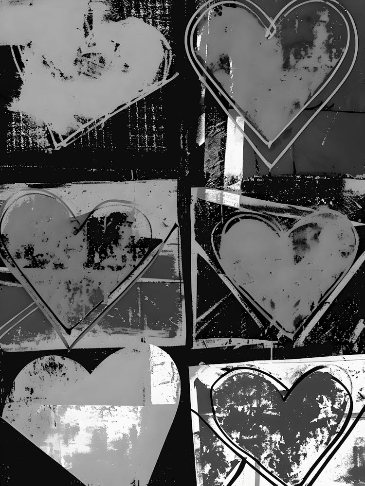 Black And White Hearts