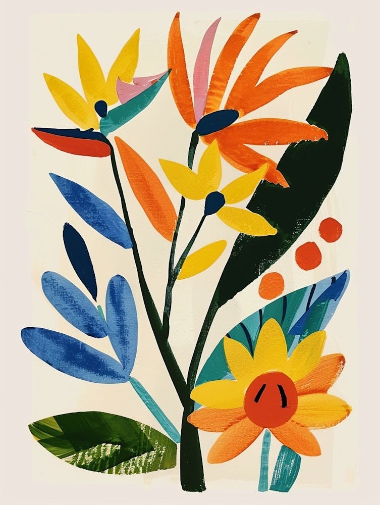 Painted Florals Bird Of Paradise 1