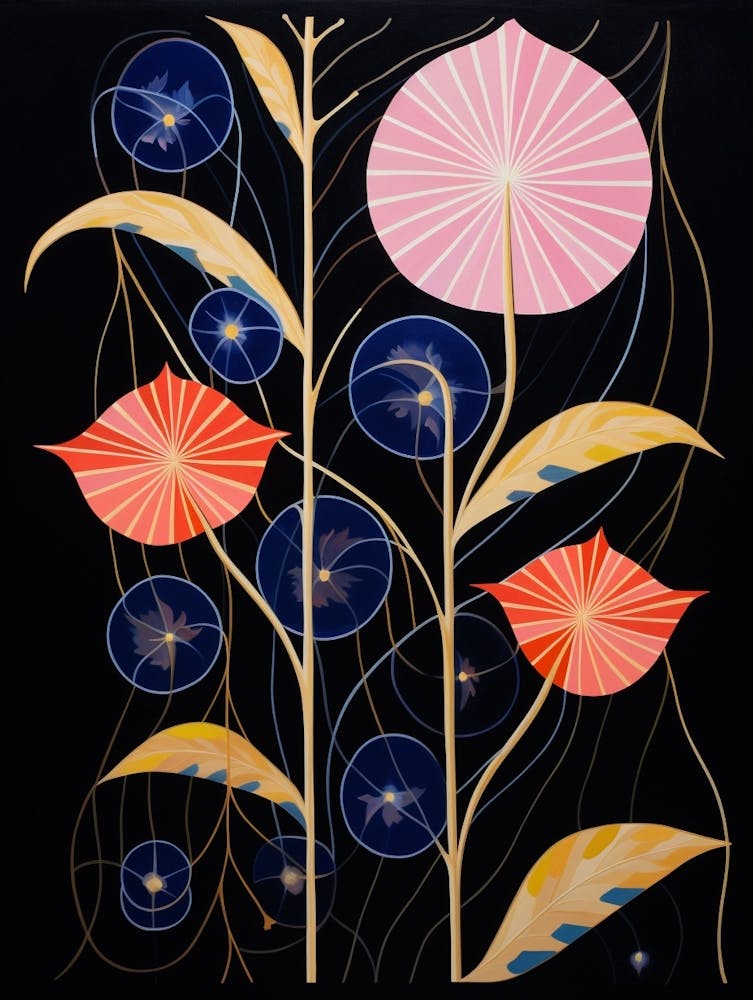 Moonflower 4 Hilma Af Klint Inspired Flower Illustration