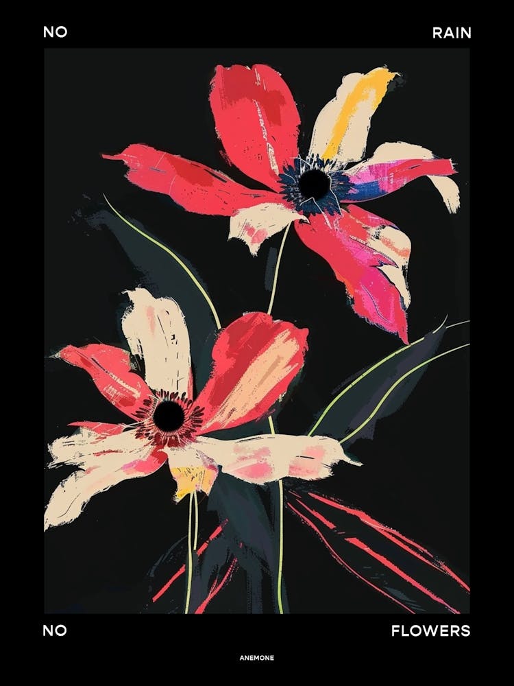 No Rain No Flowers Poster Anemone 2