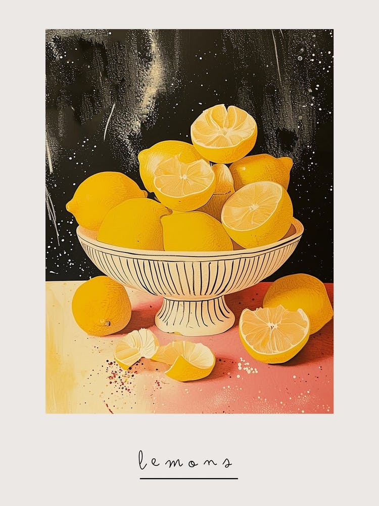 Art Deco Lemons 1 Poster