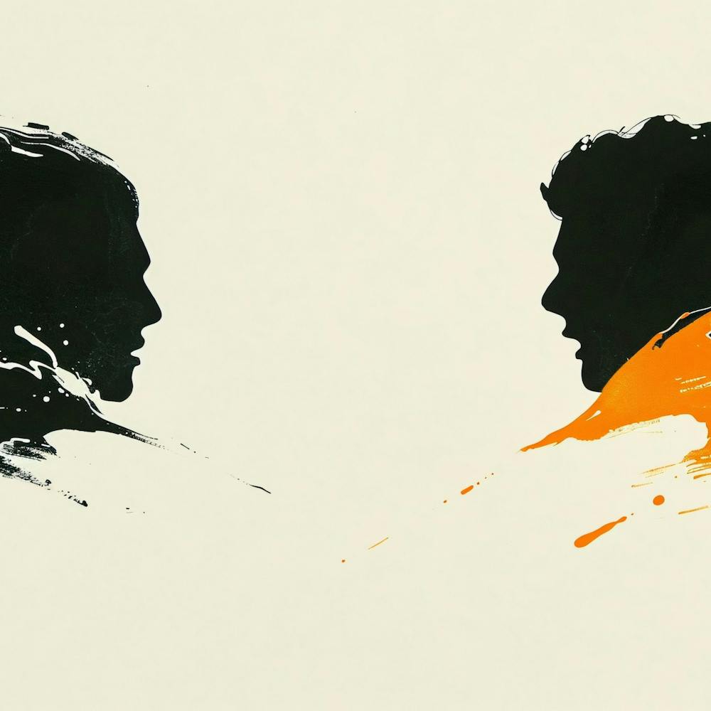 Silhouette Of Two Men