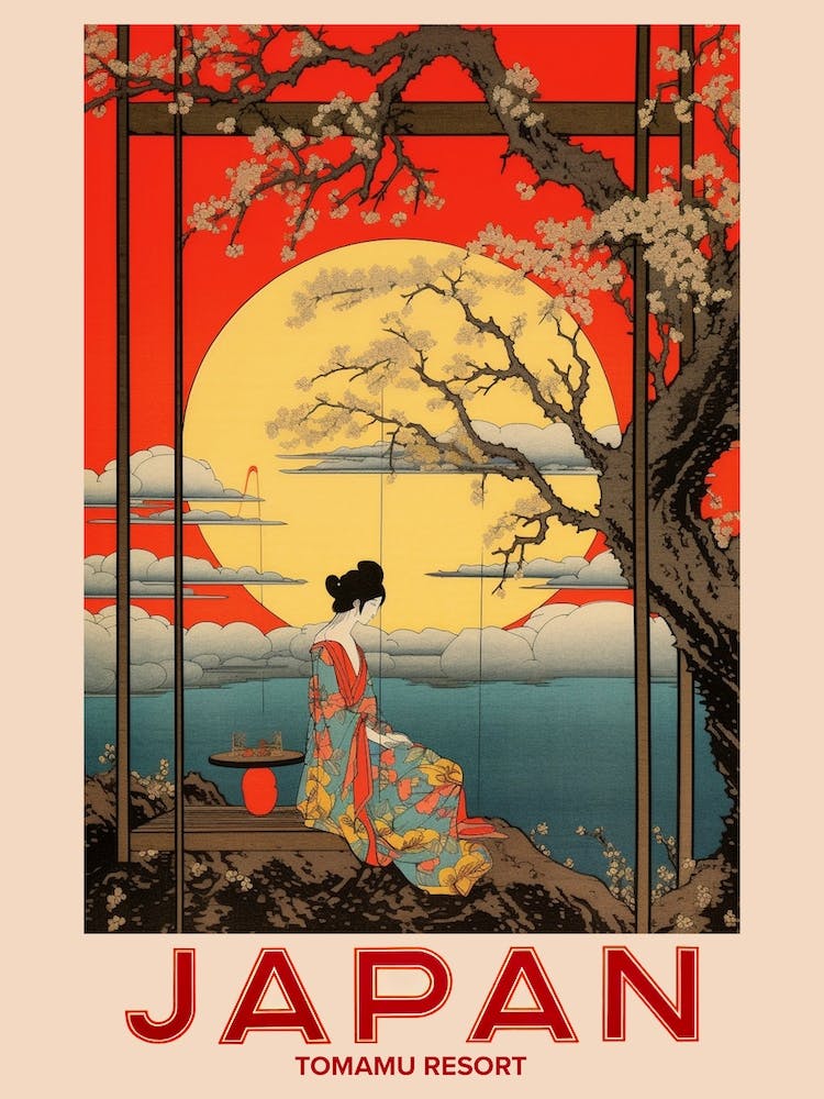 Tomamu Resort, Visit Japan Vintage Travel Art 1