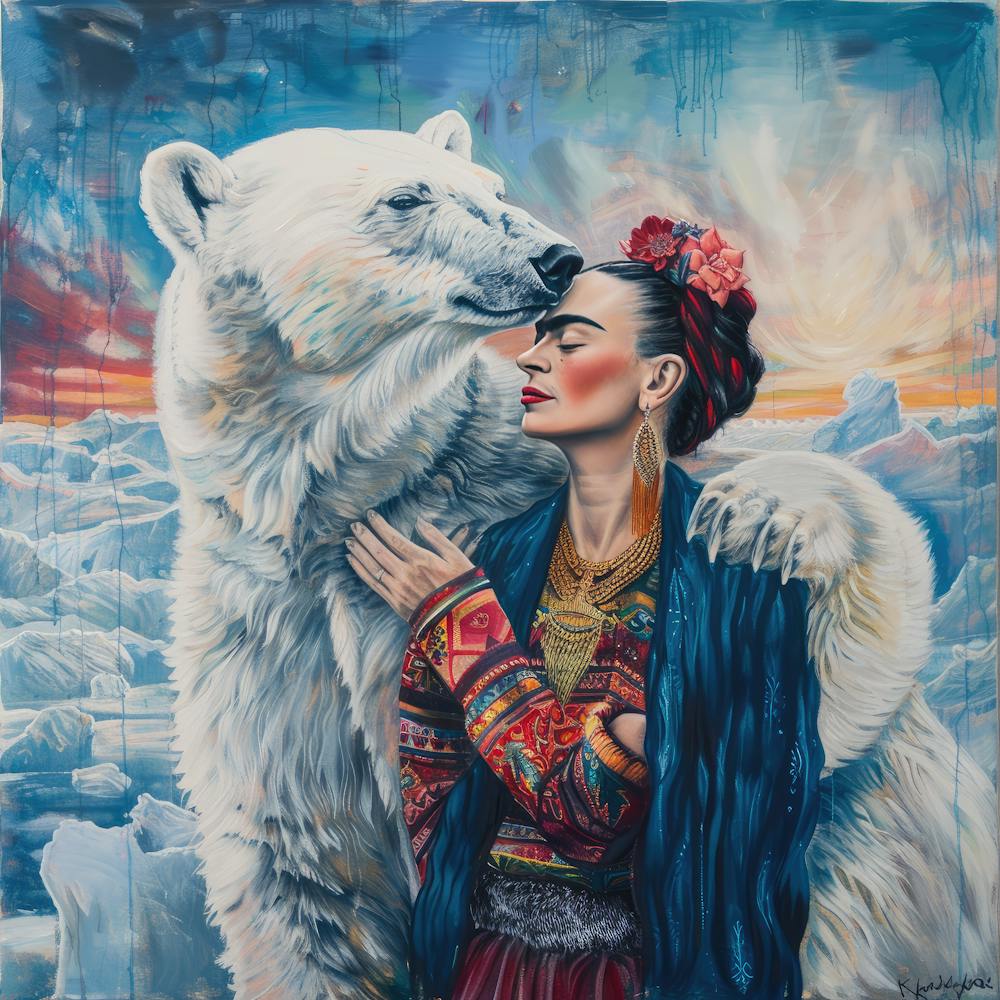 Frida Kahlo and the Polar Bear. Animal Conservation Series