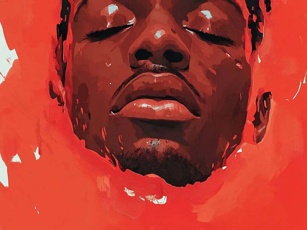 Young Black Man in Red