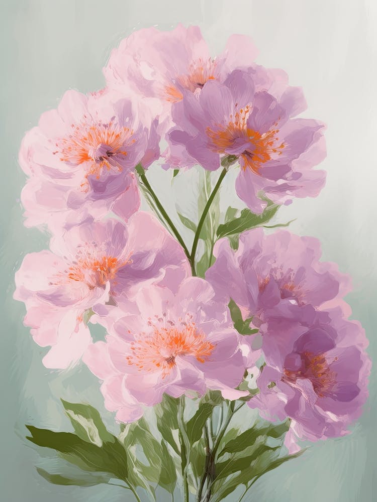 Lilac Flowers Acrylic Painting In Pastel Colours 4