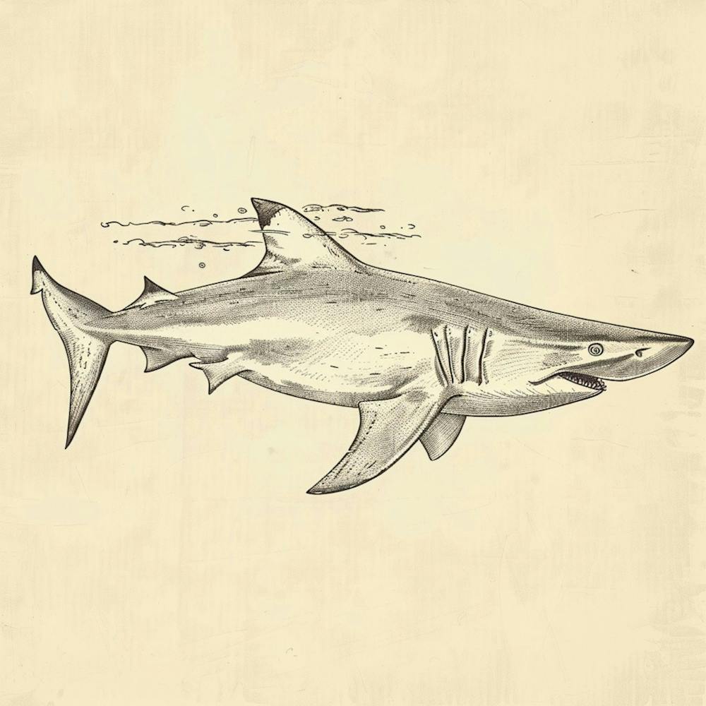 Vintage Shark Illustration 1