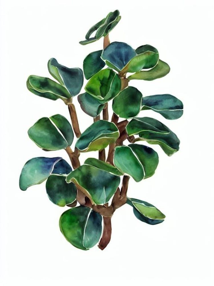 Desert Rose Plant (Adenium Obesum) Watercolor