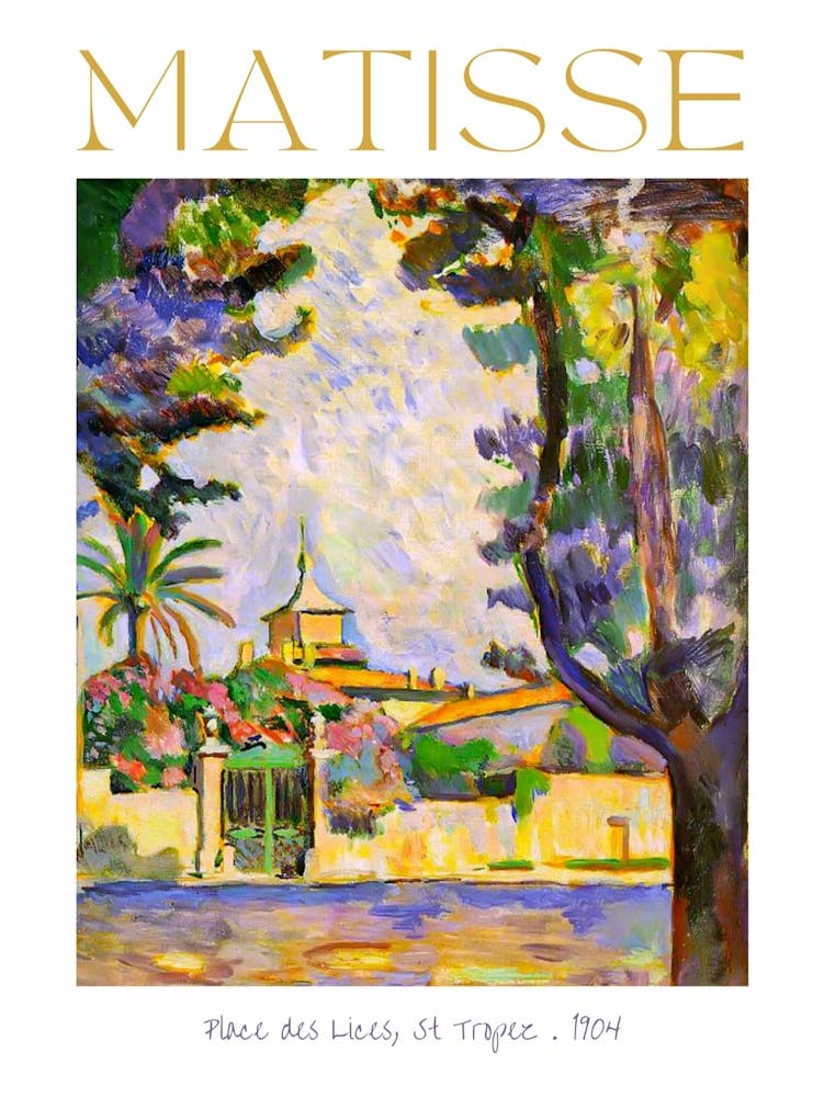 Henri Matisse Place Des Lices St Tropez 1904 France Art Poster Print in HD for Feature Wall Decor - Fully Remastered in High Definition