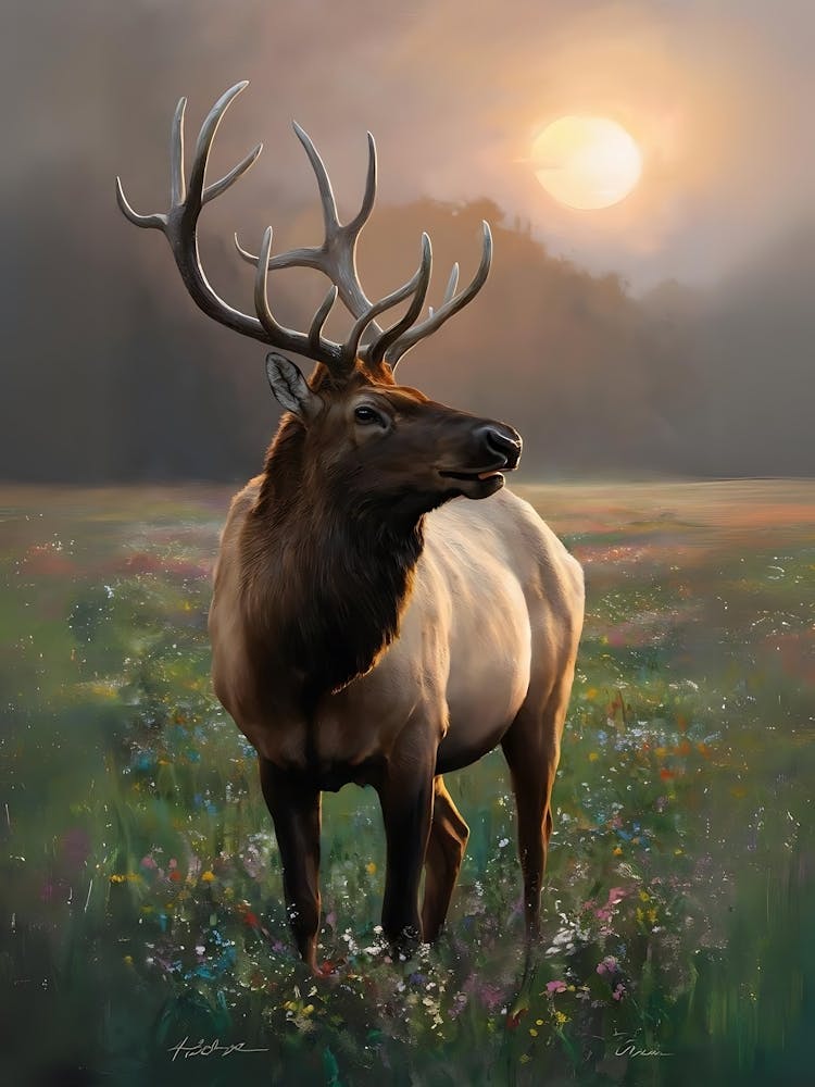 Elk In The Meadow