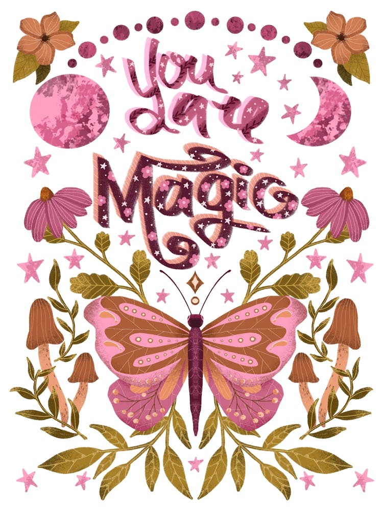 You are magic butterfly illustration