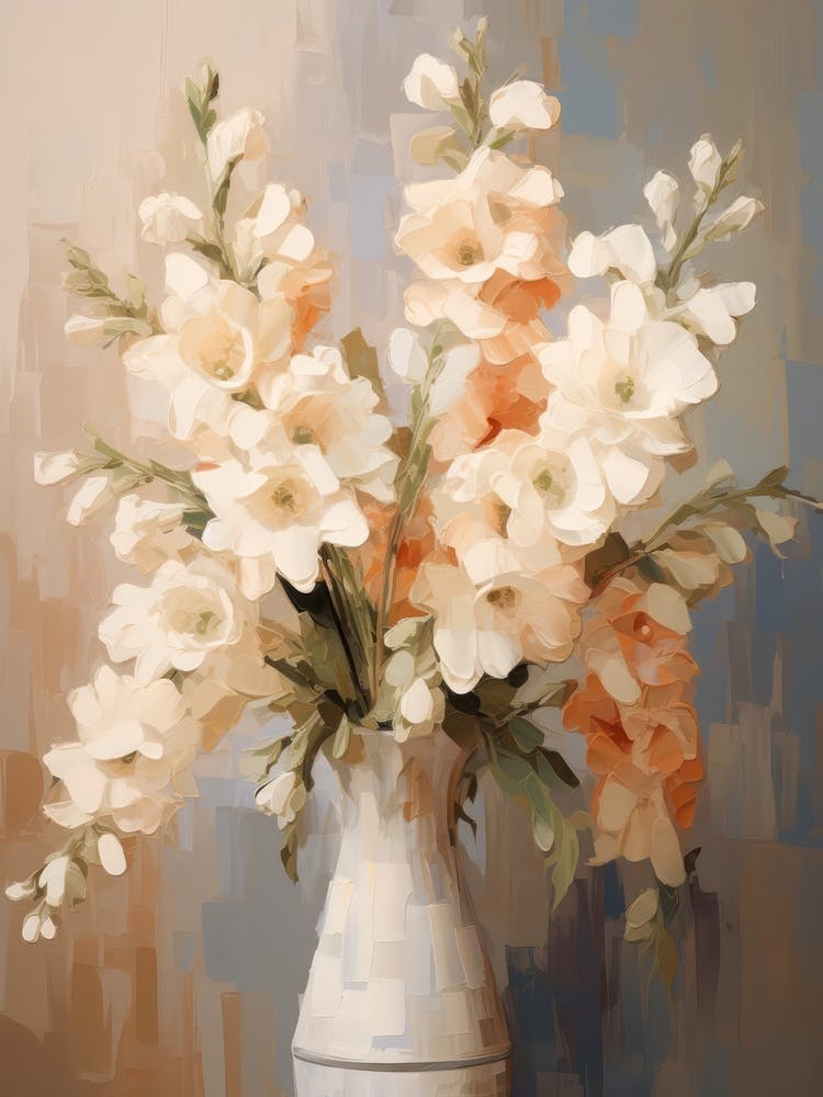 Delphinium Flower Still Life Painting 3 Dreamy