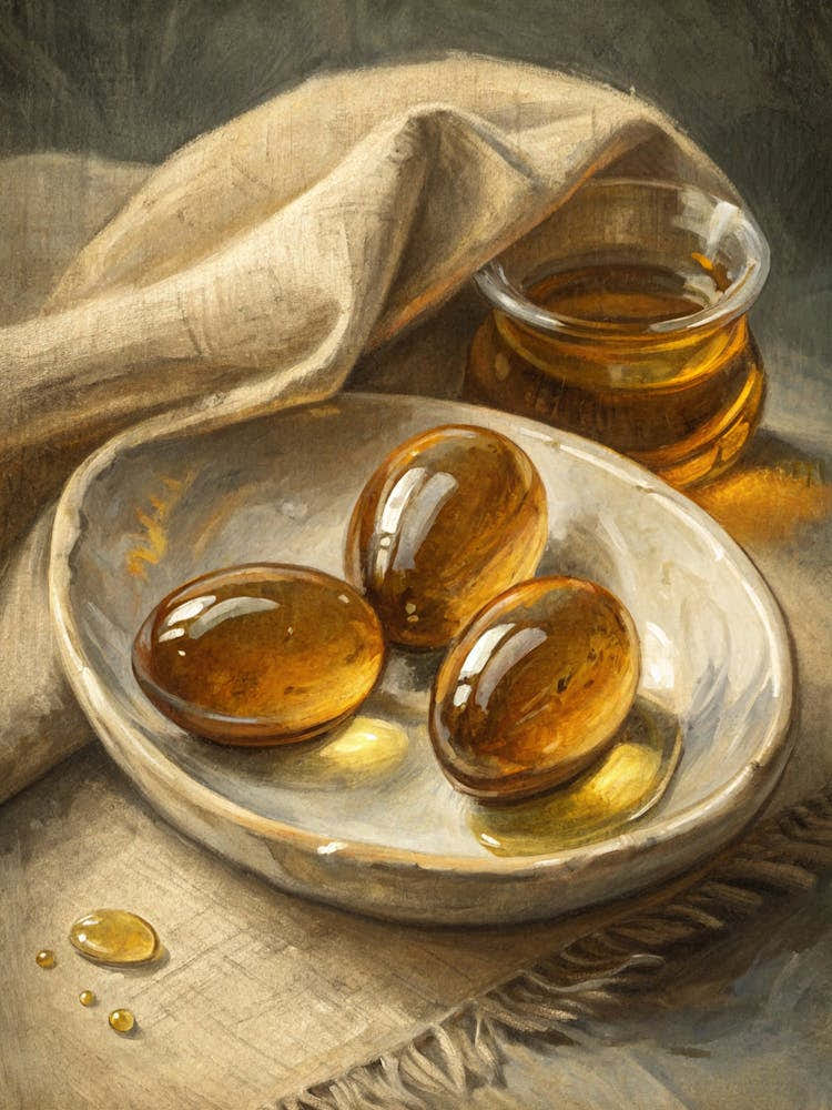Oil Painting Style Reflective Oval Textures