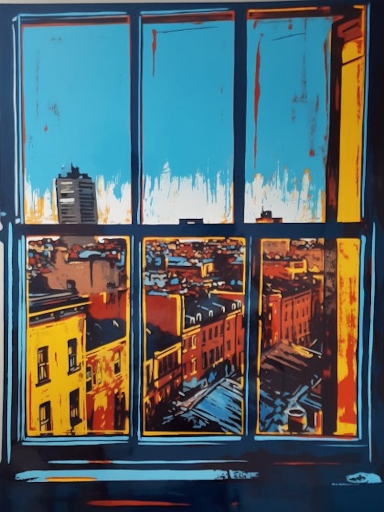 A Window View Of London In The Style Of Pop Art 1