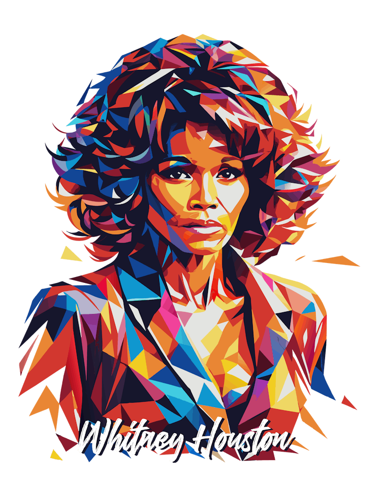 Whitney Houston 02 Portrait Music Icon WPAP Pop Art