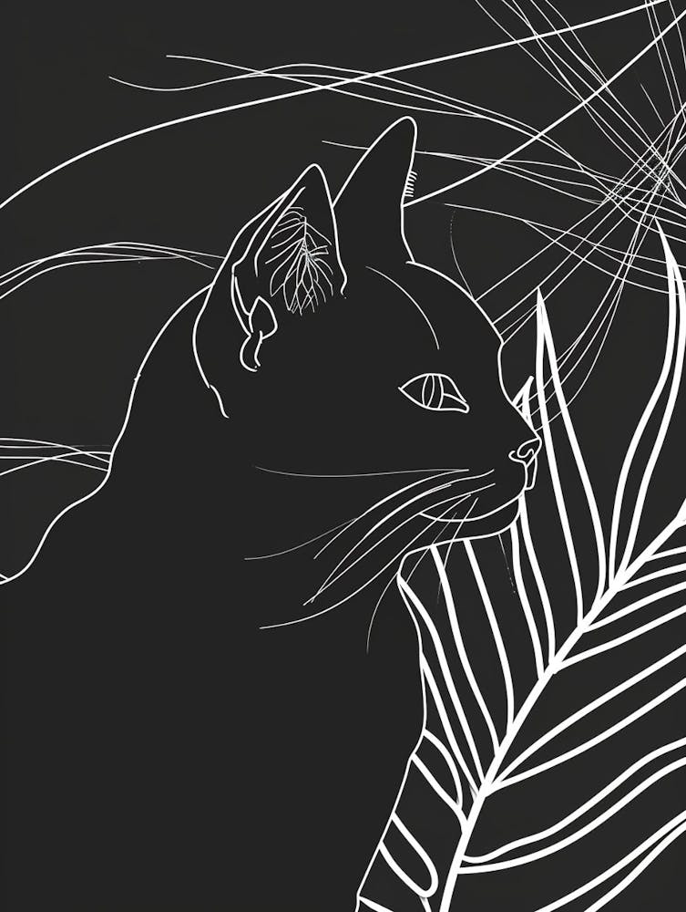 Cheetoh Cat Minimalist Illustration 3