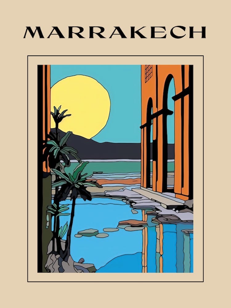 Minimal Design Style Of Marrakech, Morocco 1 Poster
