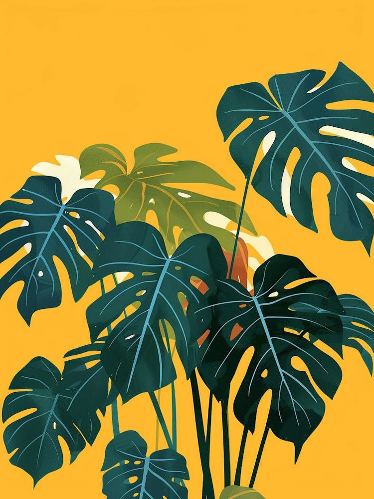 Swiss Cheese Plant Minimalist Illustration 5