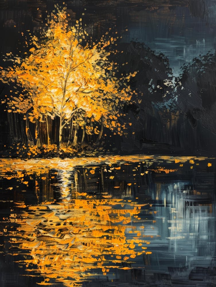 Tree By A Lake
