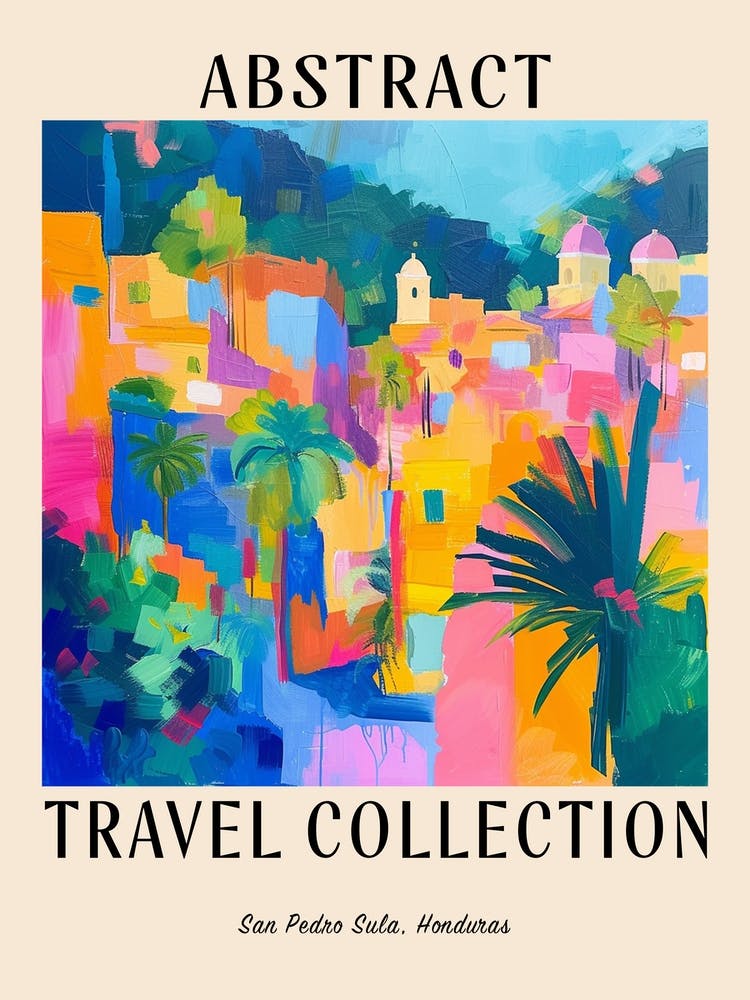 Abstract Travel Collection Poster San Pedro Sula Honduras 2