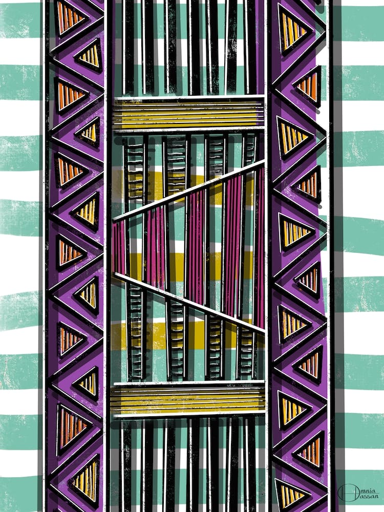 Abstract Modern Geometrical Shapes Unique Color Combination and Design