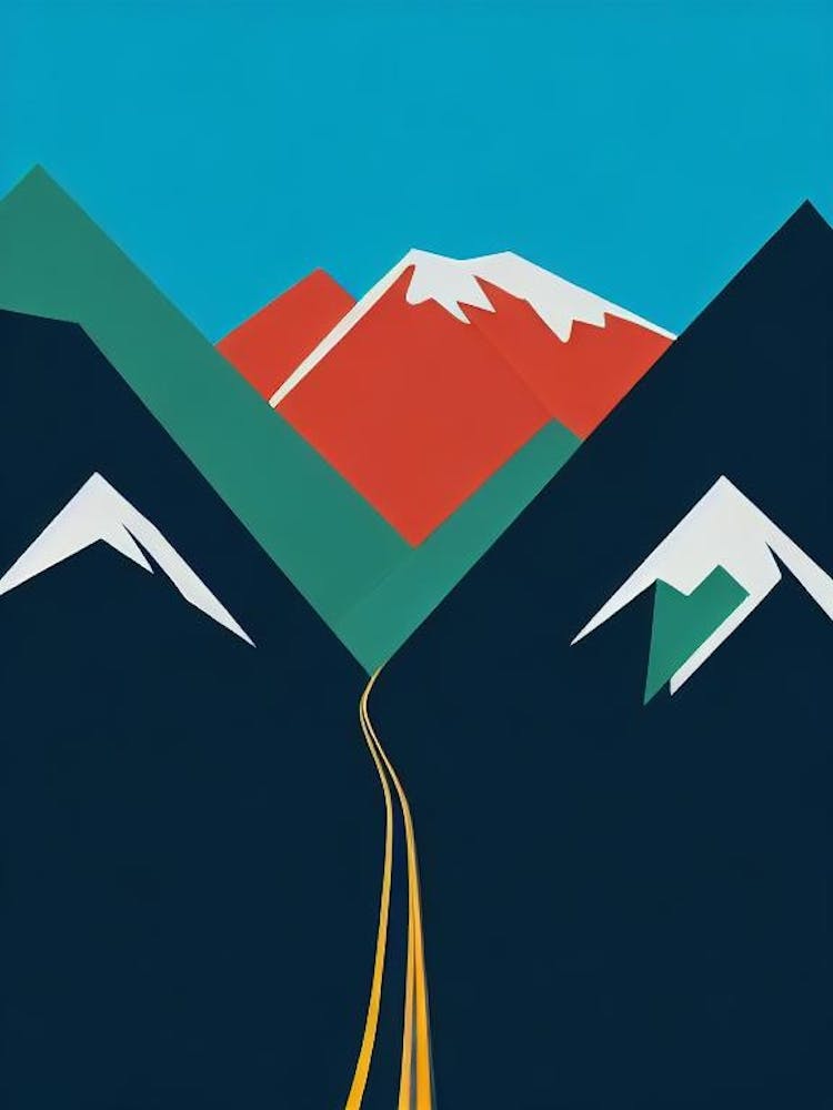 Grandvalira, Andorra Modern Illustration Skiing Poster