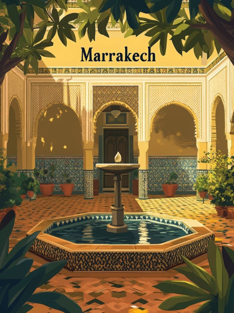 Aihrgdesign A Mid Century Modern Travel Poster For Marrakech 3