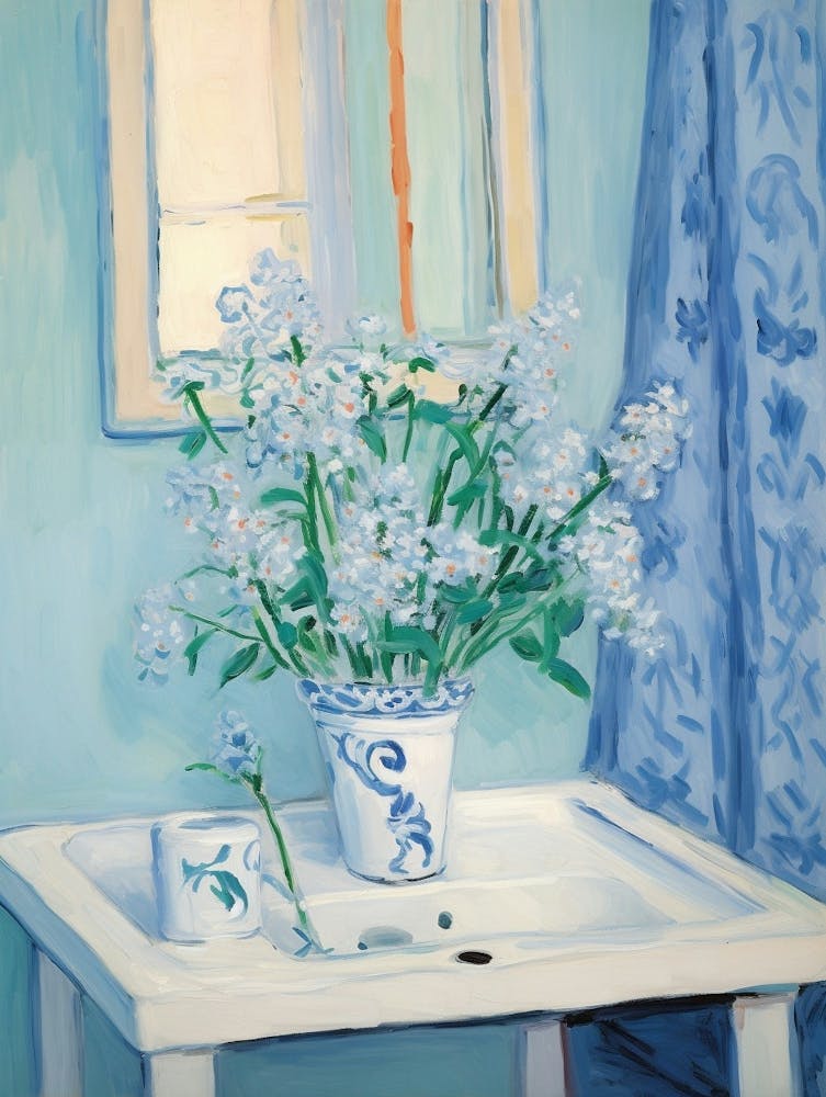 A Vase With Forget Me Not, Flower Bouquet 2