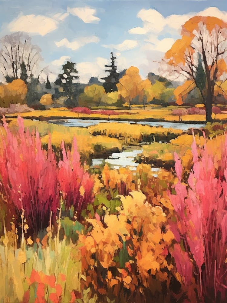 Autumn Gardens Painting Chicago Botanic Garden 1