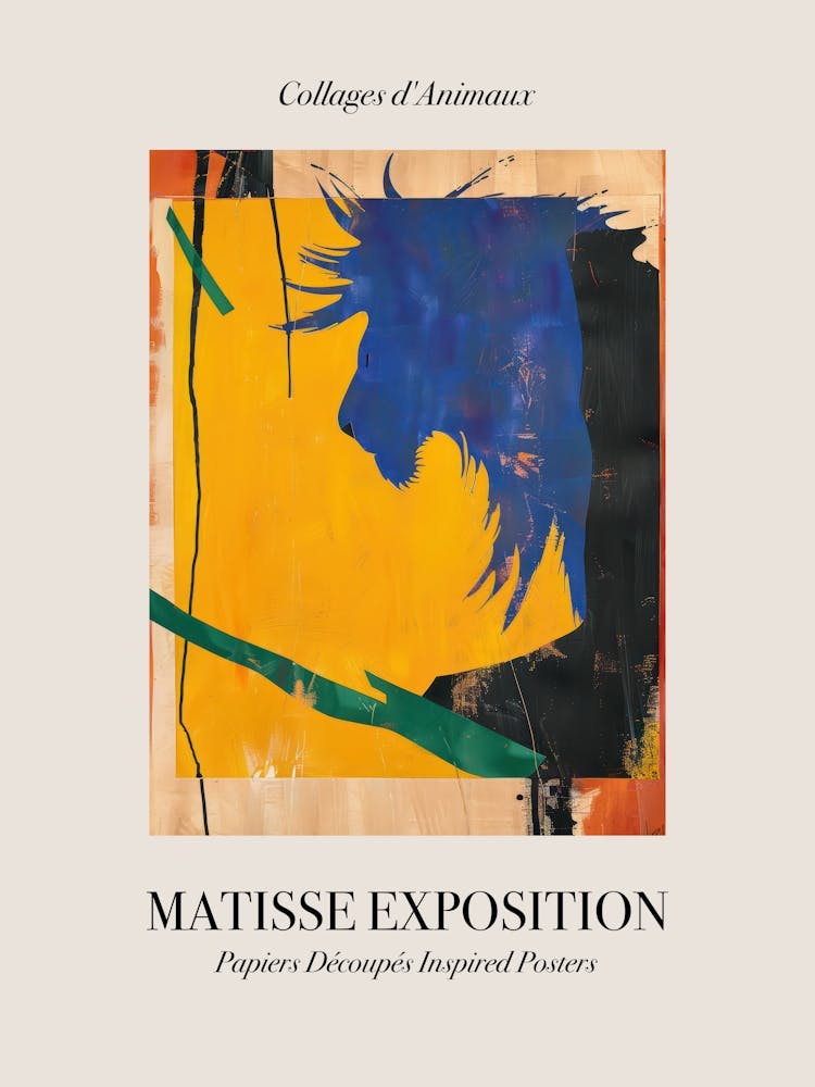 Lion 4 Matisse Inspired Exposition Animals Poster