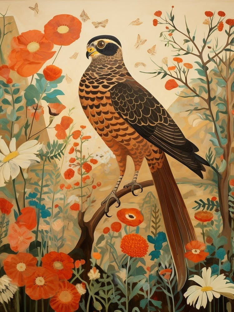 Eurasian Sparrowhawk 3 Detailed Bird Painting