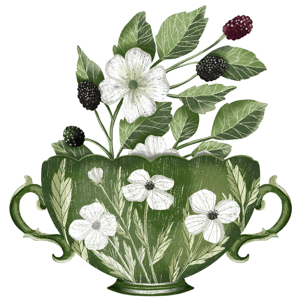 Vintage floral teacup art