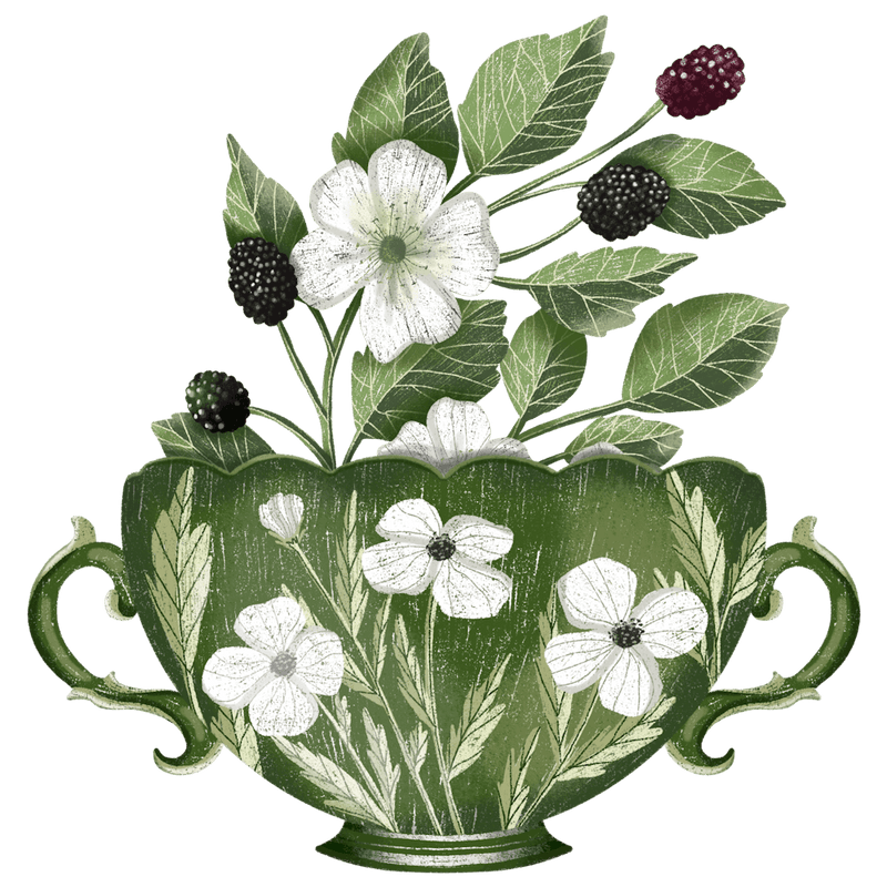 Vintage floral teacup art