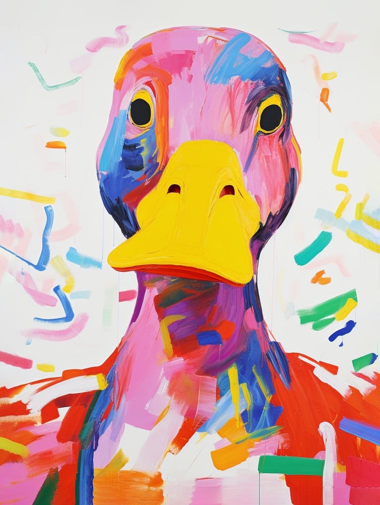 Peinture d'Oiseau Colorée Canard 3