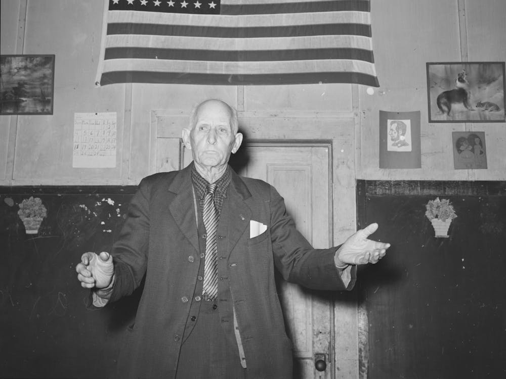 Colonel Lilly, Auctioneer At Pie Supper, Mcintosh County, Oklahoma, See General Caption Number 24 By Russell