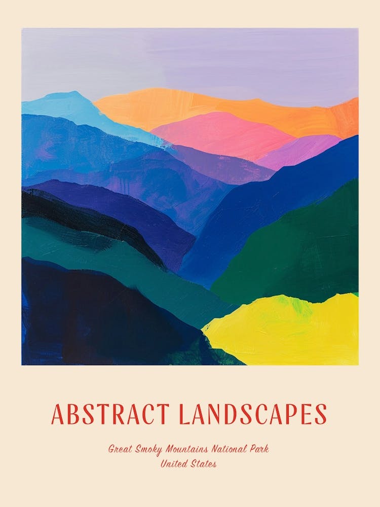 Colourful Abstract Great Smoky Mountains National Park Usa 4 Poster