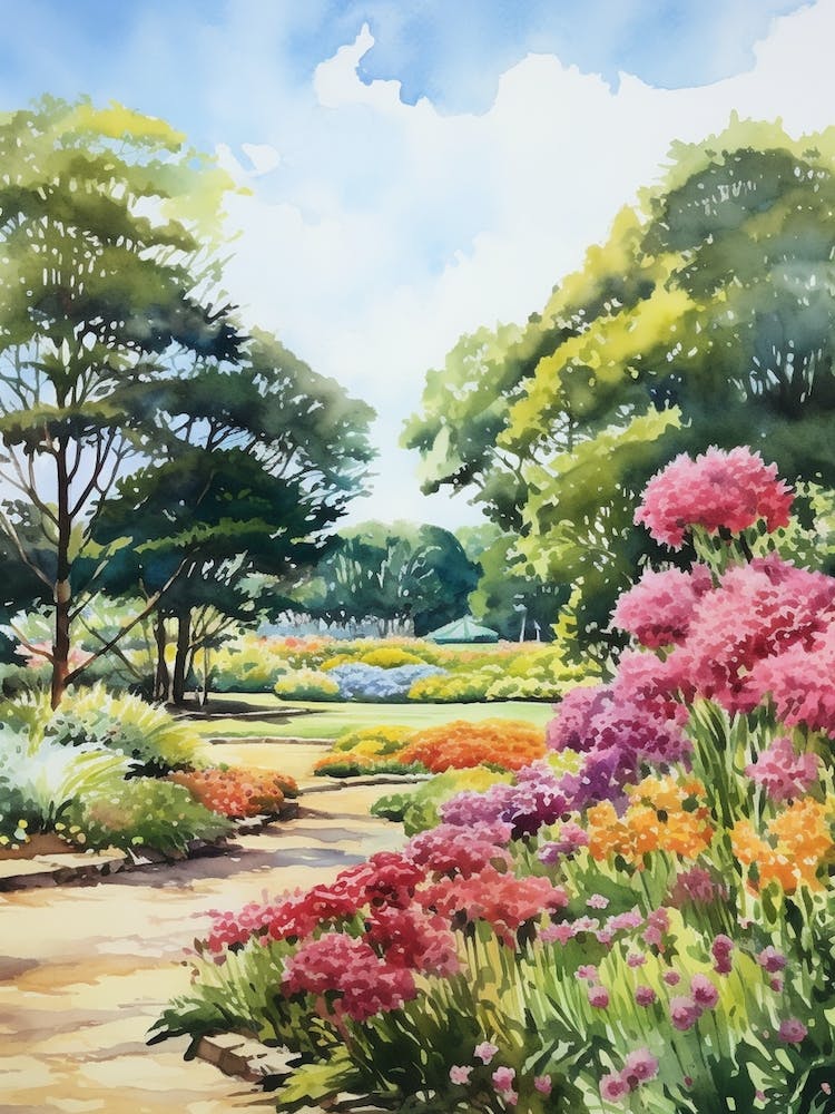 Norfolk Botanical Garden Usa Watercolour 1