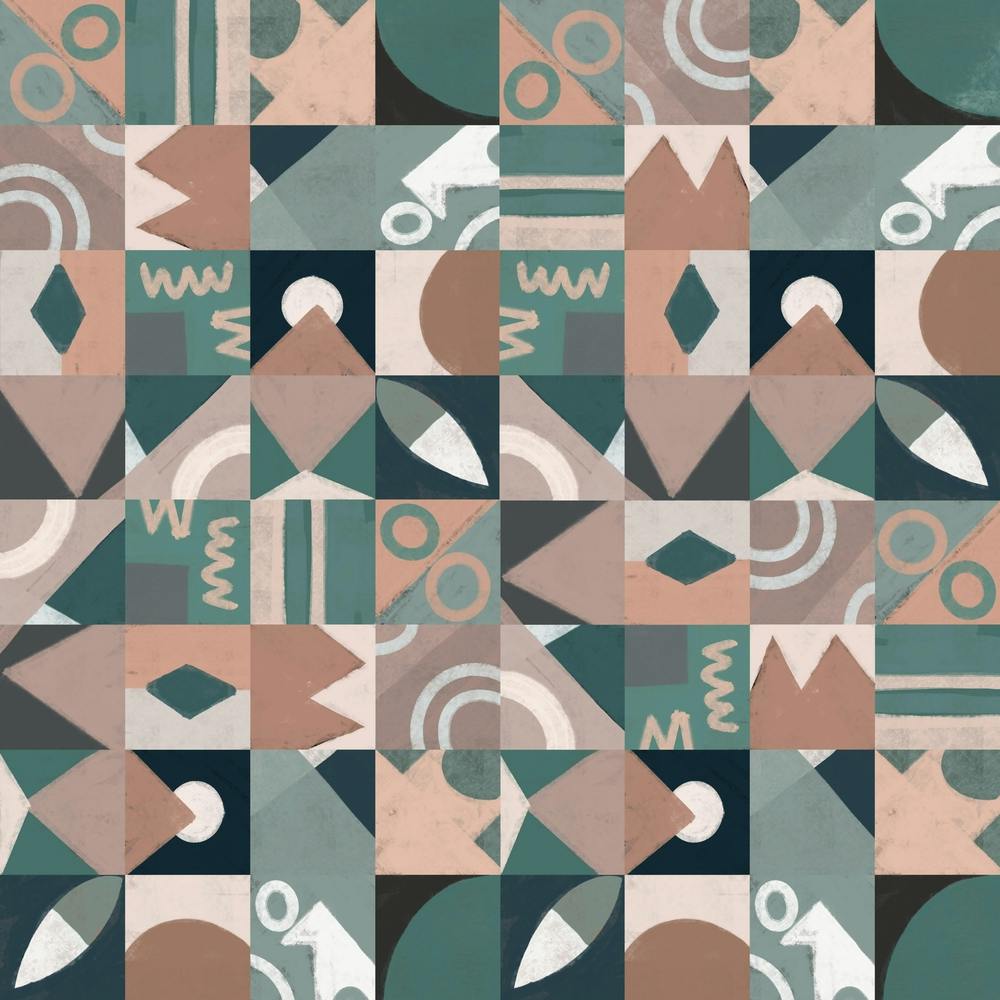 The Mid Century Grid Pattern Square