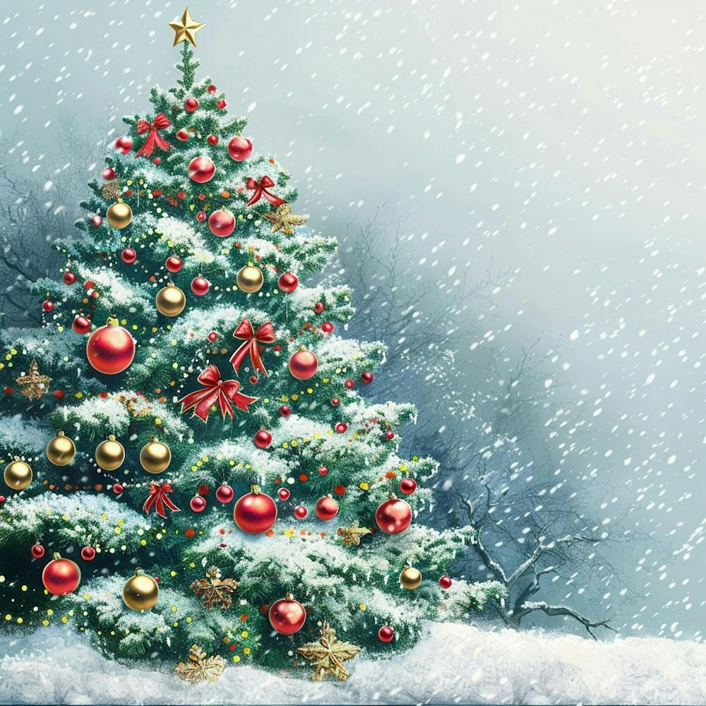 Christmas Tree In The Snow 4