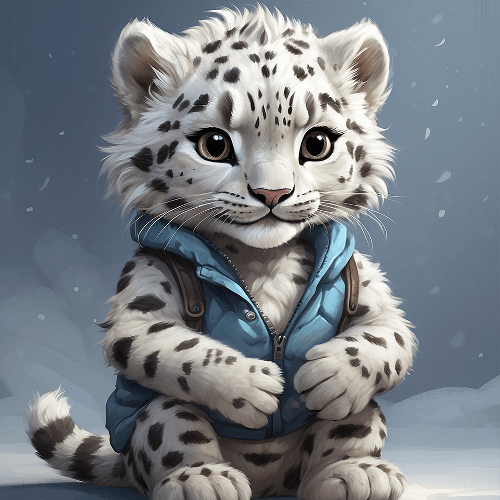 Schneeleopard Junges