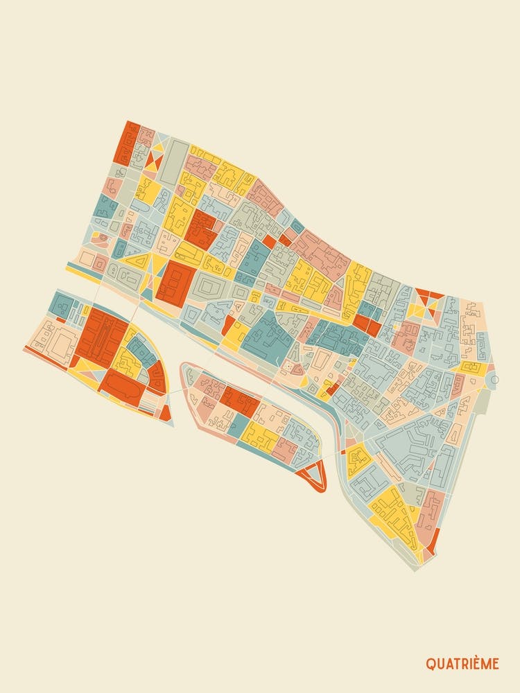 Paris France 4th Arrondissement Neighbourhood Map