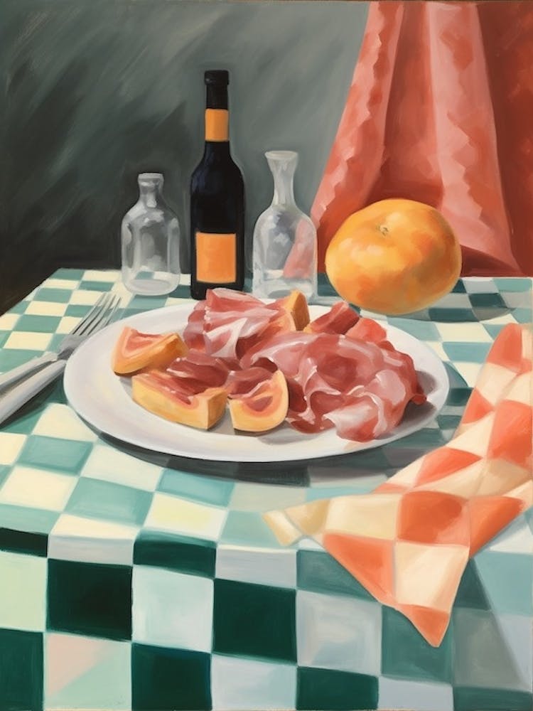 Prosciutto E Melone Still Life Painting