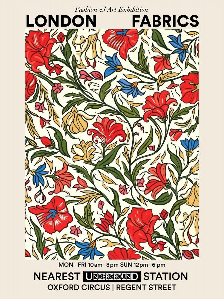 Poster Floral Charm London Fabrics Floral Pattern 5