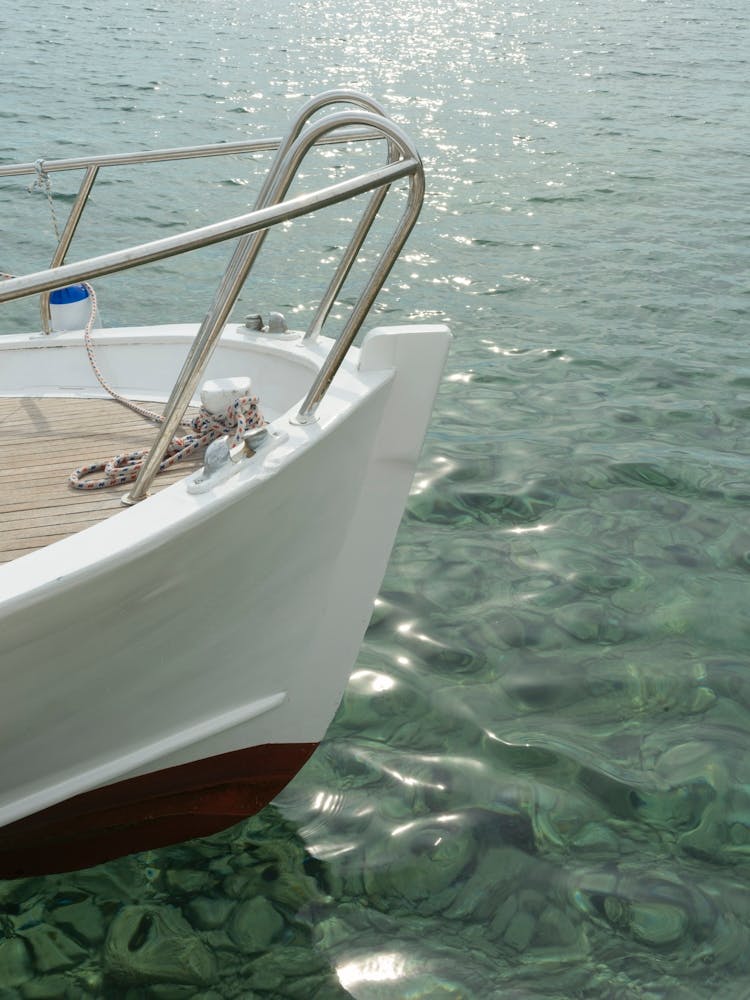 Croatia Travel Photography - Nautical Photo - Boat in Teal Green Water