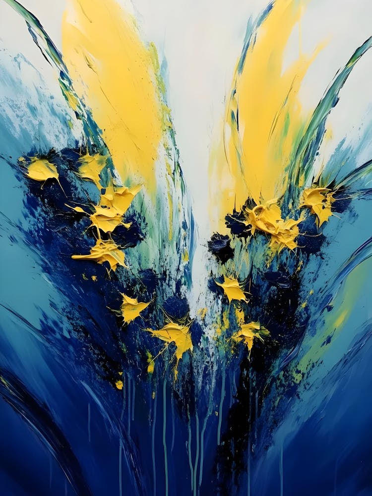 Yellow And Blue Abstract Painting