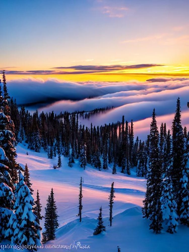 Beaver Creek, Usa Sunrise Skiing Poster