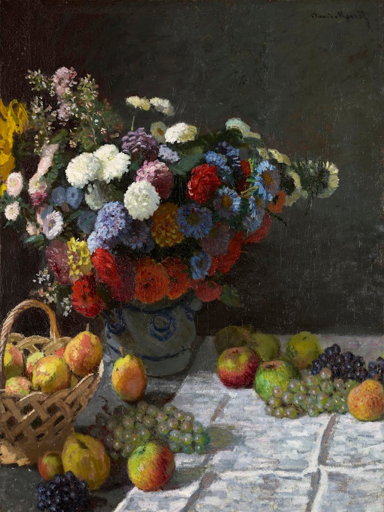 Still Life With Flowers And Fruit (1869), Claude Monet